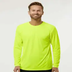 Paragon&reg; Long Sleeve Crew Neck Performance T-Shirt Safety green