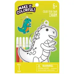 Colorbok Make It Colorful! Color Your Own Bag Charm-Dinosaur