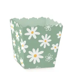 Big Dot of Happiness Sage Green Daisy Flowers - Party Mini Favor Boxes - Floral Party Treat Candy Boxes - Set of 12