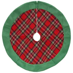 Northlight 24" Green and Red Tartan Christmas Tree Skirt