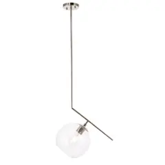 Ryland 1 light Chromeand Clear glass pendant