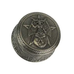 Baphomet With Pentagram Bronze Finished Round Trinket Box Wicca Pagan