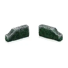 Department 56 Set of 2 Green and White Tudor Gardens Tapered Edge Accessory 3.25"