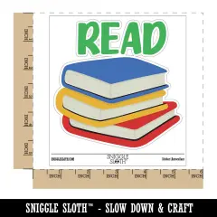Read Stack of Books Waterproof Vinyl Phone Tablet Laptop Water Bottle Sticker Set - 5 Pack