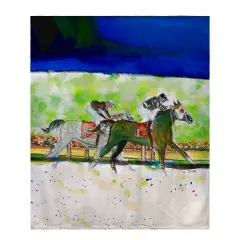 Betsy Drake Close Race Fleece Throw Multicolor