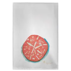 Betsy Drake Coral Sand Dollar Guest Towel