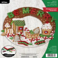 Bucilla Felt Wreath Applique Kit 15" Round-Gingerbread Express
