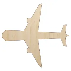 Airplane Solid Vacation Unfinished Wood Shape Piece Cutout for DIY Craft Projects