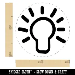 Light Bulb Idea Doodle Self-Inking Rubber Stamp for Stamping Crafting Planners Brown