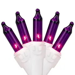 Northlight Mini Incandescent Christmas Lights - Purple - 7' White Wire - 35ct