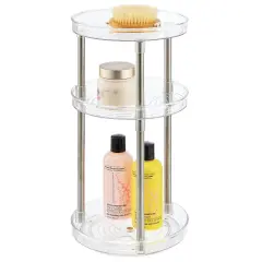 mDesign Spinning 3-Tier Lazy Susan 360 Makeup Organizer Tower