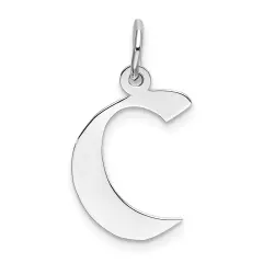 Sterling Silver Medium Artisian Block Initial C Charm Jewerly 21mm x 13mm
