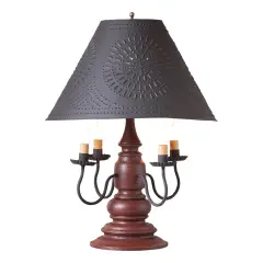 Harrison Lamp in Americana Red with Shade