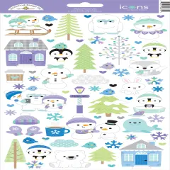 Doodlebug Cardstock Stickers-Icons, Snow Much Fun