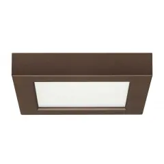 10.5w 5.5-in Flush Mount LED Fixture 3000K Square Shape Bronze Finish 120v Warm White