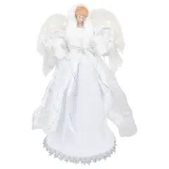 Northlight 14" White Angel with Lighted Wings Christmas Tree Topper