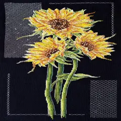 Cross-stitch kit Bright sunflowers
