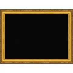 Colonial Embossed Gold Wood Framed Corkboard, Black Cork