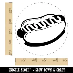 Hotdog Wiener Bun Ketchup Mustard Self-Inking Rubber Stamp Ink Stamper for Stamping Crafting Planners Black