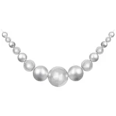 Northlight 6' Silver Shiny and Matte Shatterproof Ball Christmas Swag