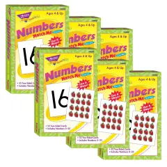 Numbers 0-25 Match Me Cards, 6 Sets