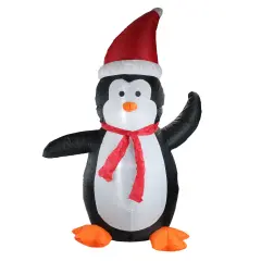Northlight LED Lighted Inflatable Penguin Outdoor Christmas Decoration - 4' Black