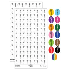 Spatula Kitchen Utensil BBQ Grilling 200+ 0.50" Round Stickers Purple