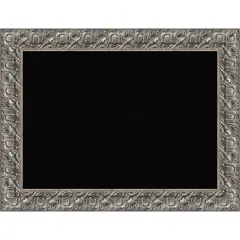 Silver Luxor Wood Framed Corkboard, Black Cork