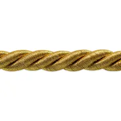 10 yards of Holly 3/8" Metallic Twisted Cord Trim | 10 yard cut Metallic Gold