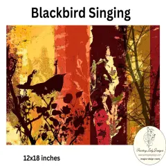 Blackbird Singing Art paper for Decoupage and Mixed Media