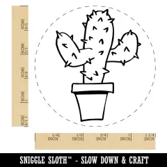 Cute Prickly Cactus Rubber Stamp for Stamping Crafting Planners