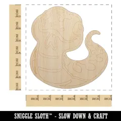 Sassy Snake with Tongue Sticking Out Unfinished Wood Shape Piece Cutout for DIY Craft Projects