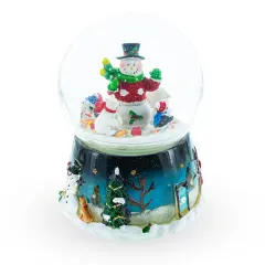 Snowman, Polar Bears, and Penguins Musical Spinning Snow Globe