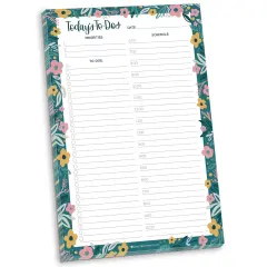 bloom daily planners Planning Pad, 6" x 9", Timed Daily Pad, Garden Blooms