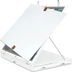 Jumbl 1000 Piece Puzzle Board 23&rdquo; x 31&rdquo; with Drawers and Removable Cover White