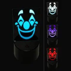 Happy Clown Face 3D Illusion LED Night Light Sign Nightstand Desk Lamp