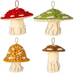 Bucilla Felt Ornaments Applique Kit Set Of 4-Merry Mushrooms