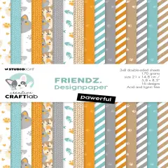 Studio Light Friendz Paper Pad 24/Pkg-Nr. 119, Pawerful