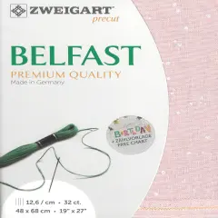 Precut Zweigart Belfast Splash 32 count Powder Pink Splash