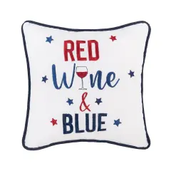 Patriotic Stars Small/Petite Embroidered Funny Humor Accent Pillow, 10" x 10"