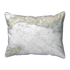 Falmouth Harbor Map Pillow 20x24 &ndash; Extra Large Zippered Pillow
