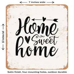DECORATIVE METAL SIGN - Home Sweet Home- Vintage Rusty Look