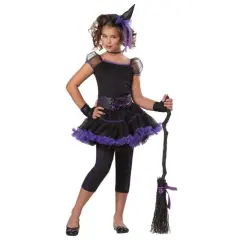 California Costumes Girl's Purple and Black Stardust Witch Halloween Costume - Large