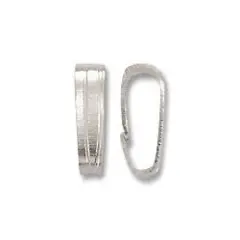 JewelrySupply Bail - Snap On 2x5.3mm Silver Color (10-Pcs)