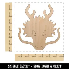 Asian Dragon Head Unfinished Wood Shape Piece Cutout for DIY Craft Projects
