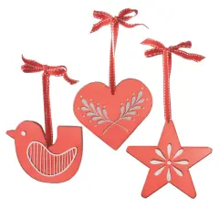 Midwest 4.5" Orange and White Transparent Glass Silhouette Bird Christmas Ornament