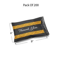 200 Count Glossy Poly Mailer Envelopes 6" x 9" for Premium Thank You Shipping Bags for Small Business