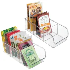 mDesign Plastic Kitchen Food Storage Organizer Caddy, 2 Pack - Clear