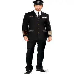 Adult's Mens Mile High Club Airline Pilot Hugh Jorgan Costume
