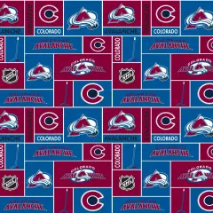 Sykel Enterprises NHL Team Fleece Blanket Fabric-Colorado Avalanche Geometric Fleece Fabric